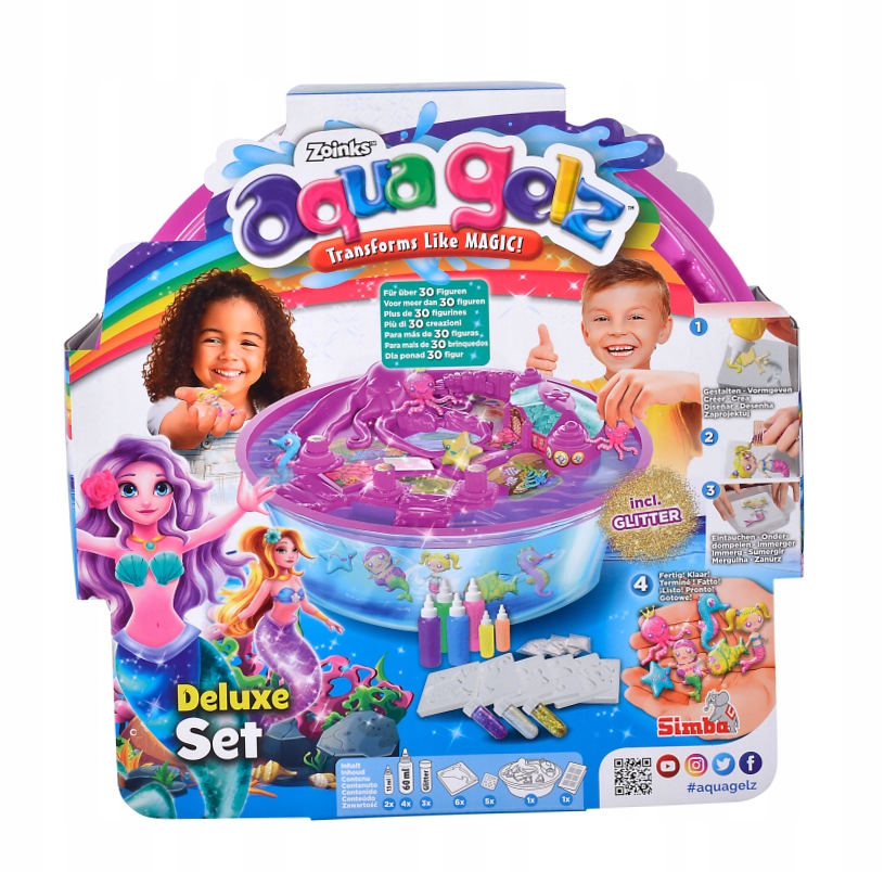 Kreatívna súprava Aqua Gelz Large Magical Mermaids 6 gélov + príslušenstvo